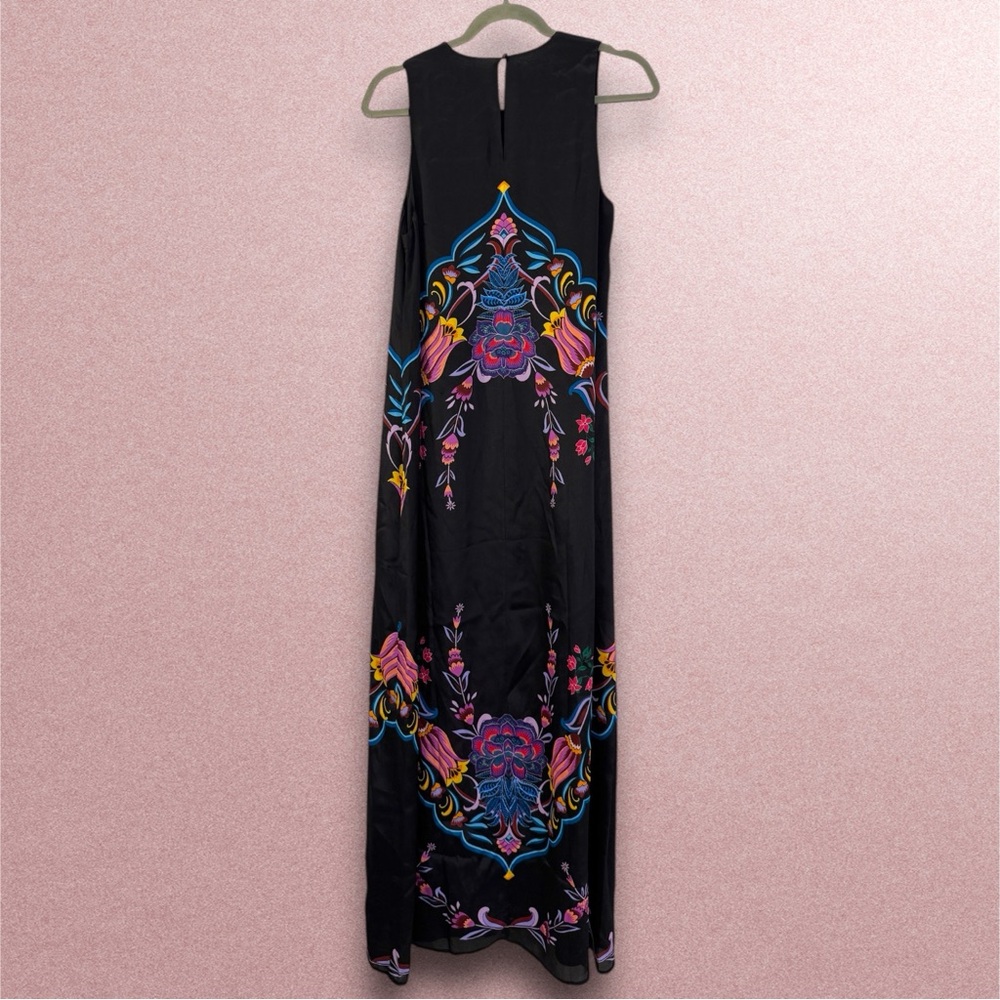 JADE BY JOHNNY WAS TATIANNA BLACK  KALEIDOSCOPE SILK MAXI DRESS SIZE S - Picture 11 of 11